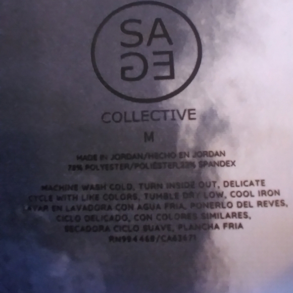 Sage Collective Gray and Black Leggings Marble Design Size M Exercise Athleisure - Picture 6 of 7